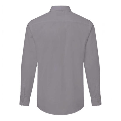 Steel - Back - Premier Mens Supreme Oxford Long-Sleeved Formal Shirt