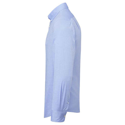 Oxford Blue - Side - Premier Mens Supreme Oxford Long-Sleeved Formal Shirt