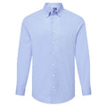Oxford Blue - Front - Premier Mens Supreme Oxford Long-Sleeved Formal Shirt