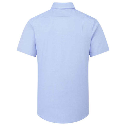 Oxford Blue - Back - Premier Mens Supreme Oxford Short-Sleeved Formal Shirt