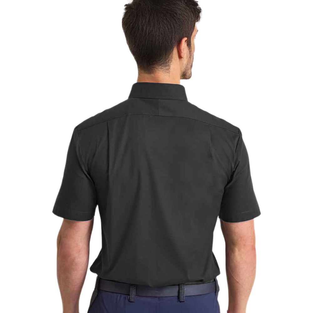 Black - Back - Premier Mens Supreme Oxford Short-Sleeved Formal Shirt