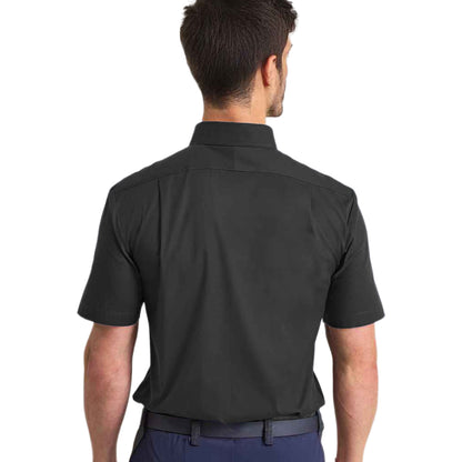 Black - Back - Premier Mens Supreme Oxford Short-Sleeved Formal Shirt