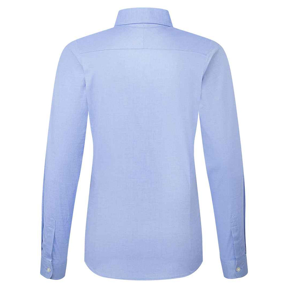 Oxford Blue - Back - Premier Womens-Ladies Supreme Oxford Long-Sleeved Formal Shirt