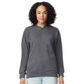 Charcoal - Side - Gildan Unisex Adult Softstyle Midweight Quarter Zip Sweatshirt