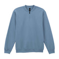Stone Blue - Front - Gildan Unisex Adult Softstyle Midweight Quarter Zip Sweatshirt
