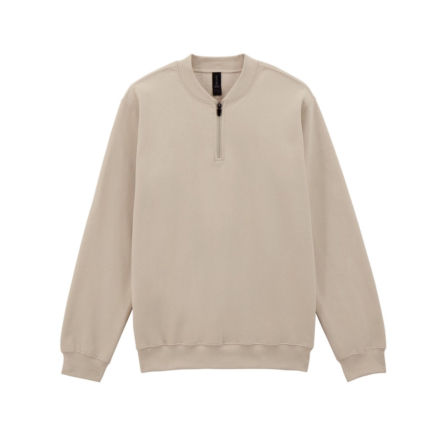 Sand - Front - Gildan Unisex Adult Softstyle Midweight Quarter Zip Sweatshirt
