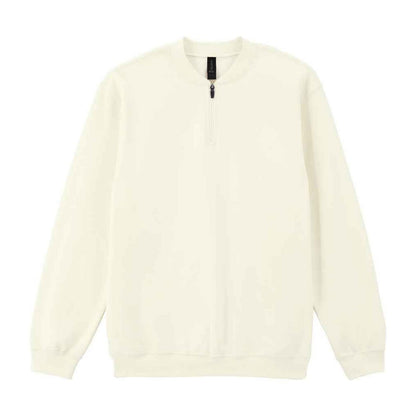 Off White - Front - Gildan Unisex Adult Softstyle Midweight Quarter Zip Sweatshirt