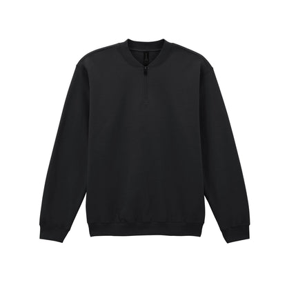 Black - Front - Gildan Unisex Adult Softstyle Midweight Quarter Zip Sweatshirt