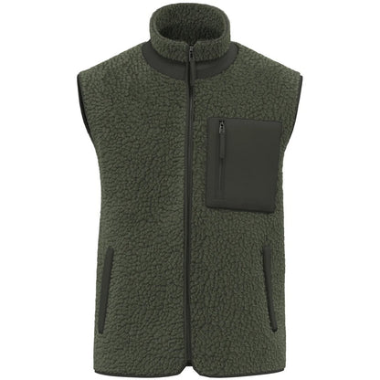 Forest Khaki-Dark Khaki - Front - Native Spirit Unisex Adult Sherpa Body Warmer