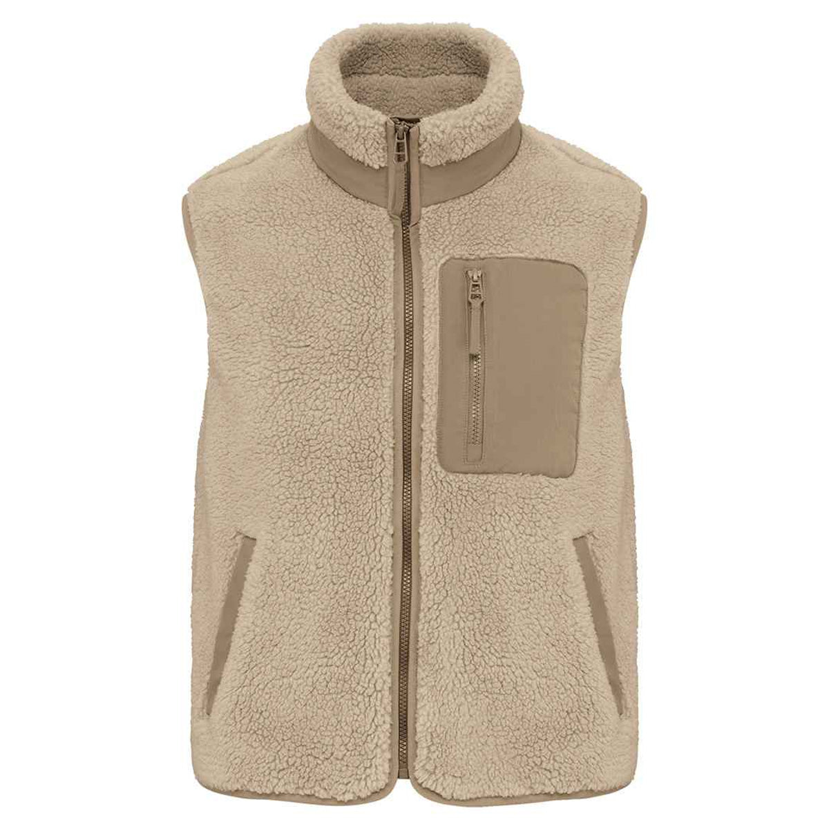 Wet Sand-Driftwood - Front - Native Spirit Unisex Adult Sherpa Body Warmer