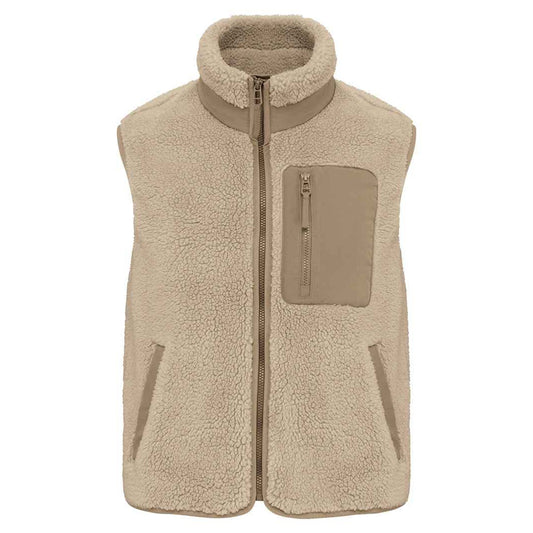 Wet Sand-Driftwood - Front - Native Spirit Unisex Adult Sherpa Body Warmer