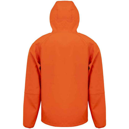 Orange-Navy - Back - Result Genuine Recycled Mens Hooded 3 Layer Printable Soft Shell Jacket