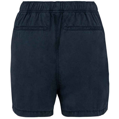 Washed Navy - Back - Spasso Womens-Ladies Tencel Shorts