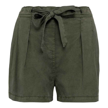 Washed Organic Khaki - Front - Spasso Womens-Ladies Tencel Shorts