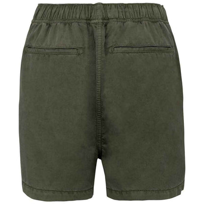 Washed Organic Khaki - Back - Spasso Womens-Ladies Tencel Shorts