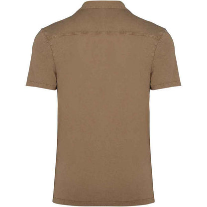 Washed Cream Coffee - Back - Spasso Mens Jersey Short-Sleeved Shirt