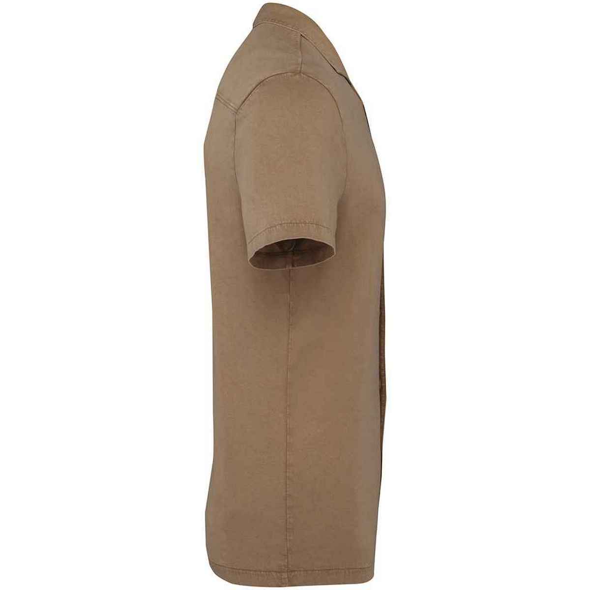 Washed Cream Coffee - Side - Spasso Mens Jersey Short-Sleeved Shirt