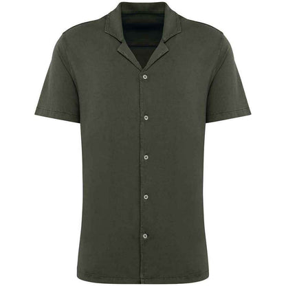 Washed Organic Khaki - Front - Spasso Mens Jersey Short-Sleeved Shirt