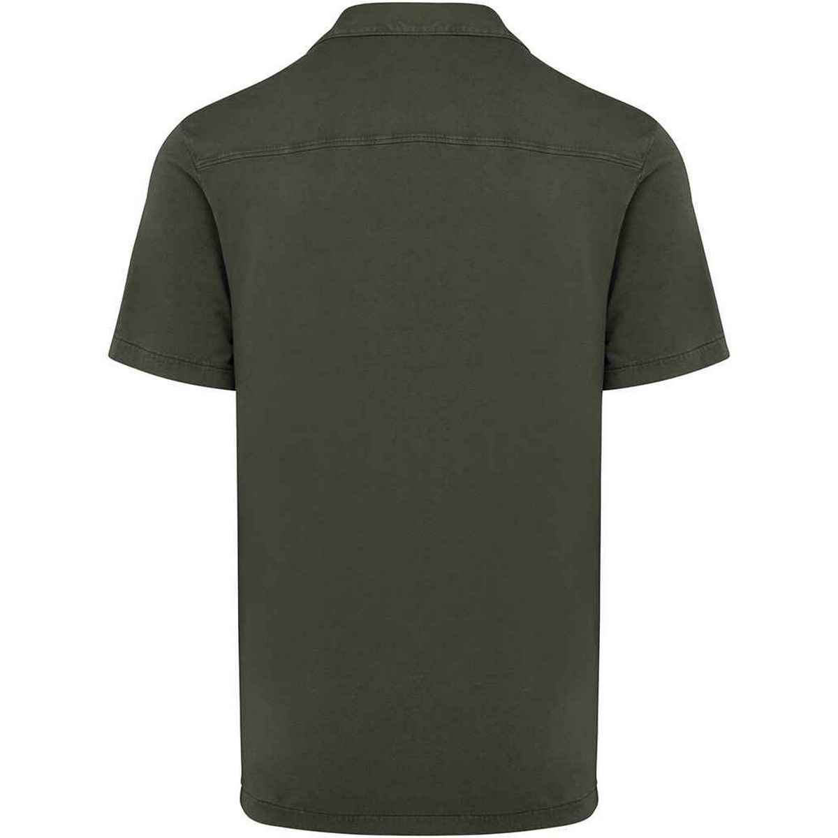Washed Organic Khaki - Back - Spasso Mens Jersey Short-Sleeved Shirt