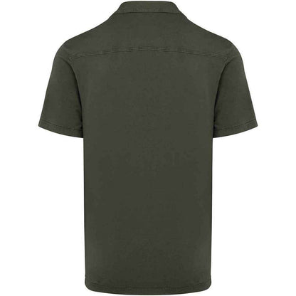 Washed Organic Khaki - Back - Spasso Mens Jersey Short-Sleeved Shirt