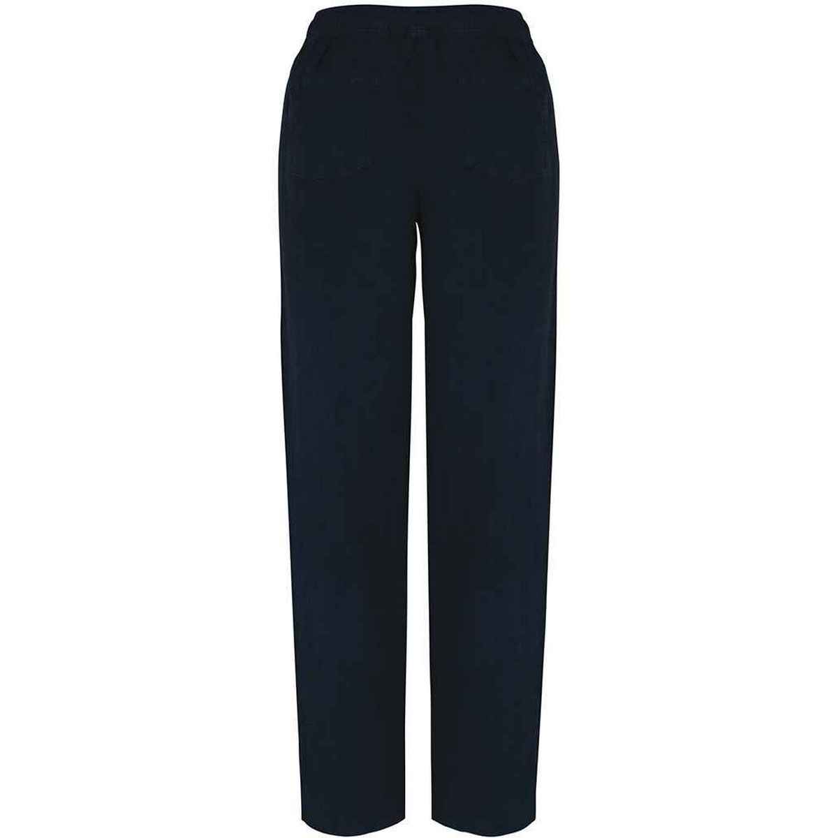 Washed Navy - Back - Spasso Womens-Ladies Washed Trousers