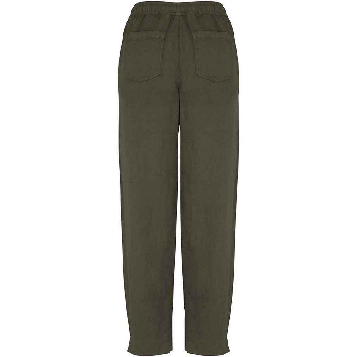 Washed Organic Khaki - Back - Spasso Womens-Ladies Washed Trousers