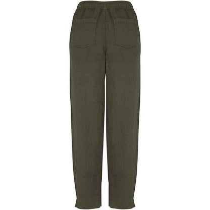 Washed Organic Khaki - Back - Spasso Womens-Ladies Washed Trousers