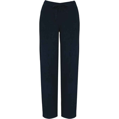 Washed Navy - Front - Spasso Womens-Ladies Washed Trousers