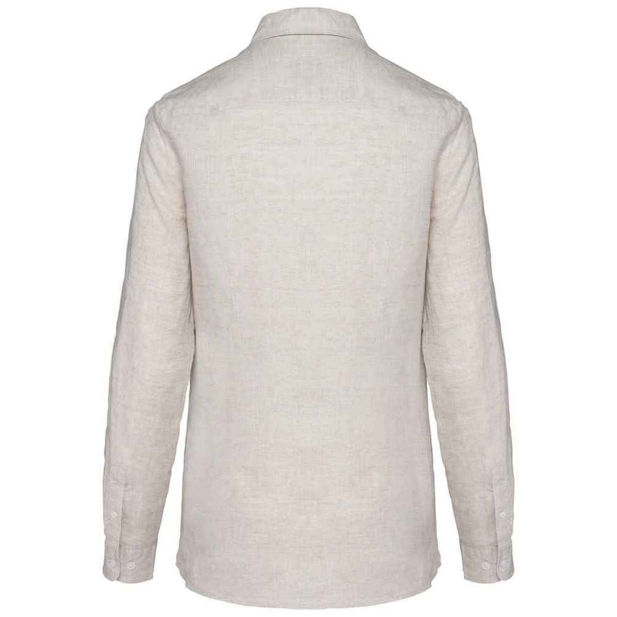 Linen - Back - Spasso Womens-Ladies Linen Long-Sleeved Shirt