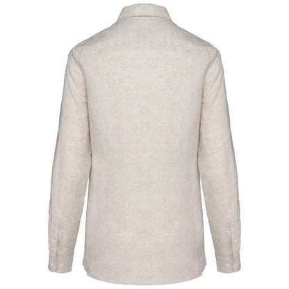 Linen - Back - Spasso Womens-Ladies Linen Long-Sleeved Shirt