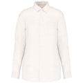White - Front - Spasso Womens-Ladies Linen Long-Sleeved Shirt