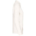 White - Side - Spasso Womens-Ladies Linen Long-Sleeved Shirt