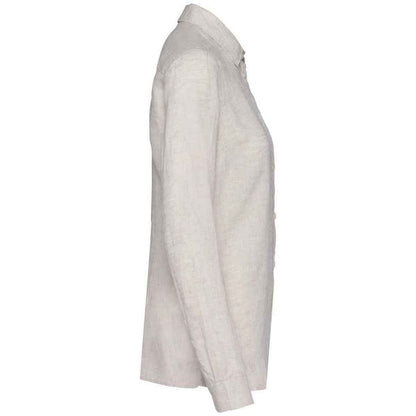 Linen - Side - Spasso Womens-Ladies Linen Long-Sleeved Shirt
