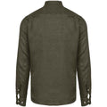 Organic Khaki - Back - Spasso Mens Linen Long-Sleeved Shirt