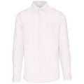 White - Front - Spasso Mens Linen Long-Sleeved Shirt