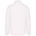 White - Back - Spasso Mens Linen Long-Sleeved Shirt