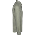 Almond Green - Side - Spasso Mens Linen Long-Sleeved Shirt