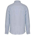 Linen Blue - Back - Spasso Mens Linen Long-Sleeved Shirt