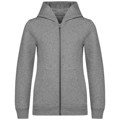 Moon Grey Heather - Front - Native Spirit Childrens-Kids Full Zip Hoodie