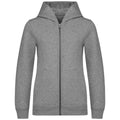 Moon Grey Heather - Front - Native Spirit Childrens-Kids Full Zip Hoodie
