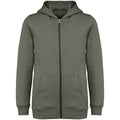 Organic Khaki - Front - Native Spirit Childrens-Kids Full Zip Hoodie