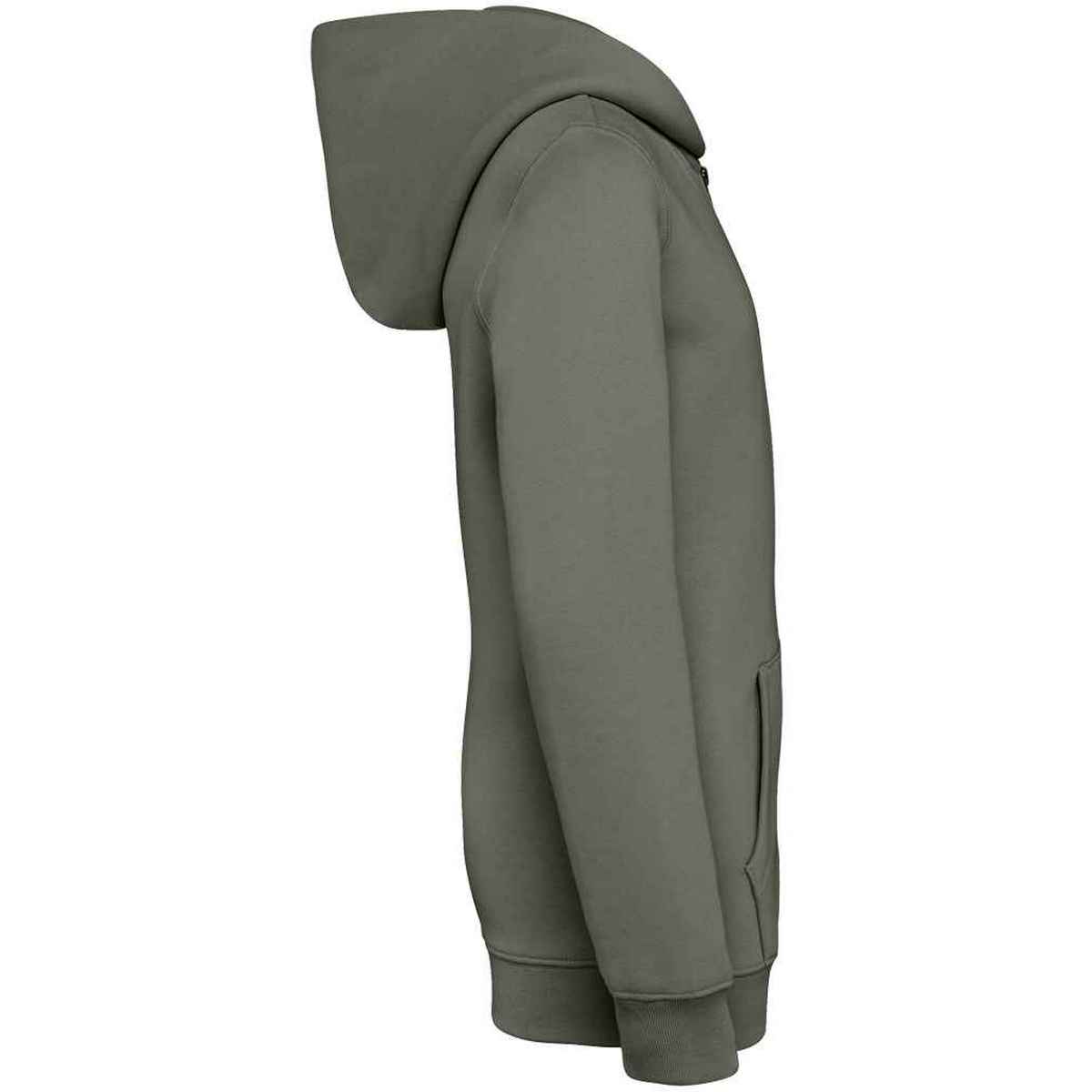 Organic Khaki - Side - Native Spirit Childrens-Kids Full Zip Hoodie