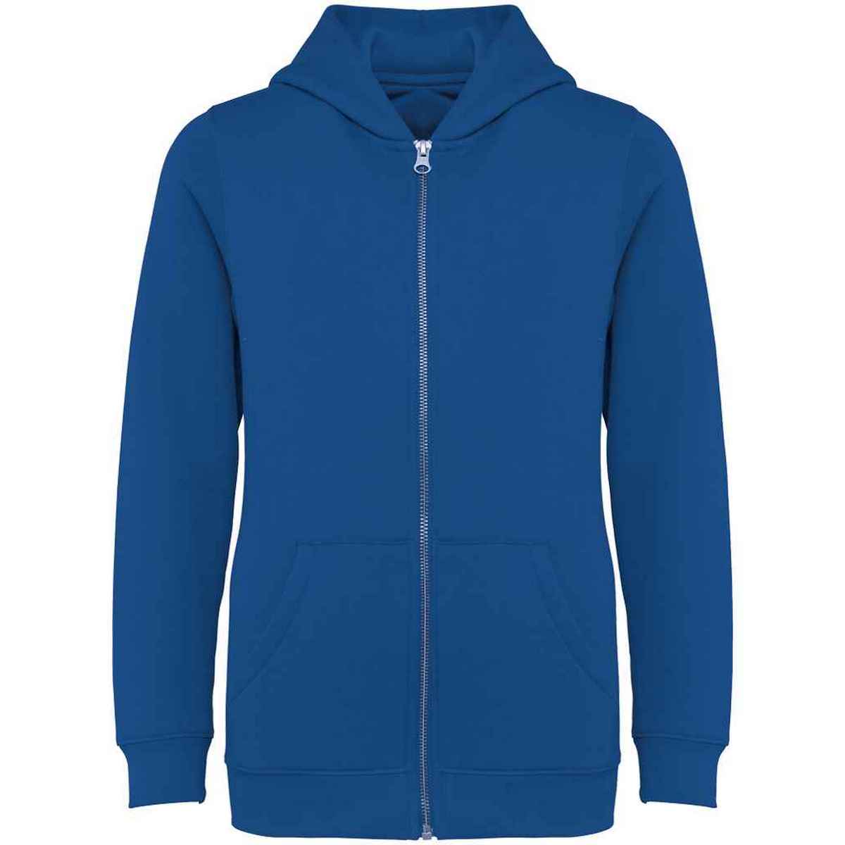 Sea Blue - Front - Native Spirit Childrens-Kids Full Zip Hoodie