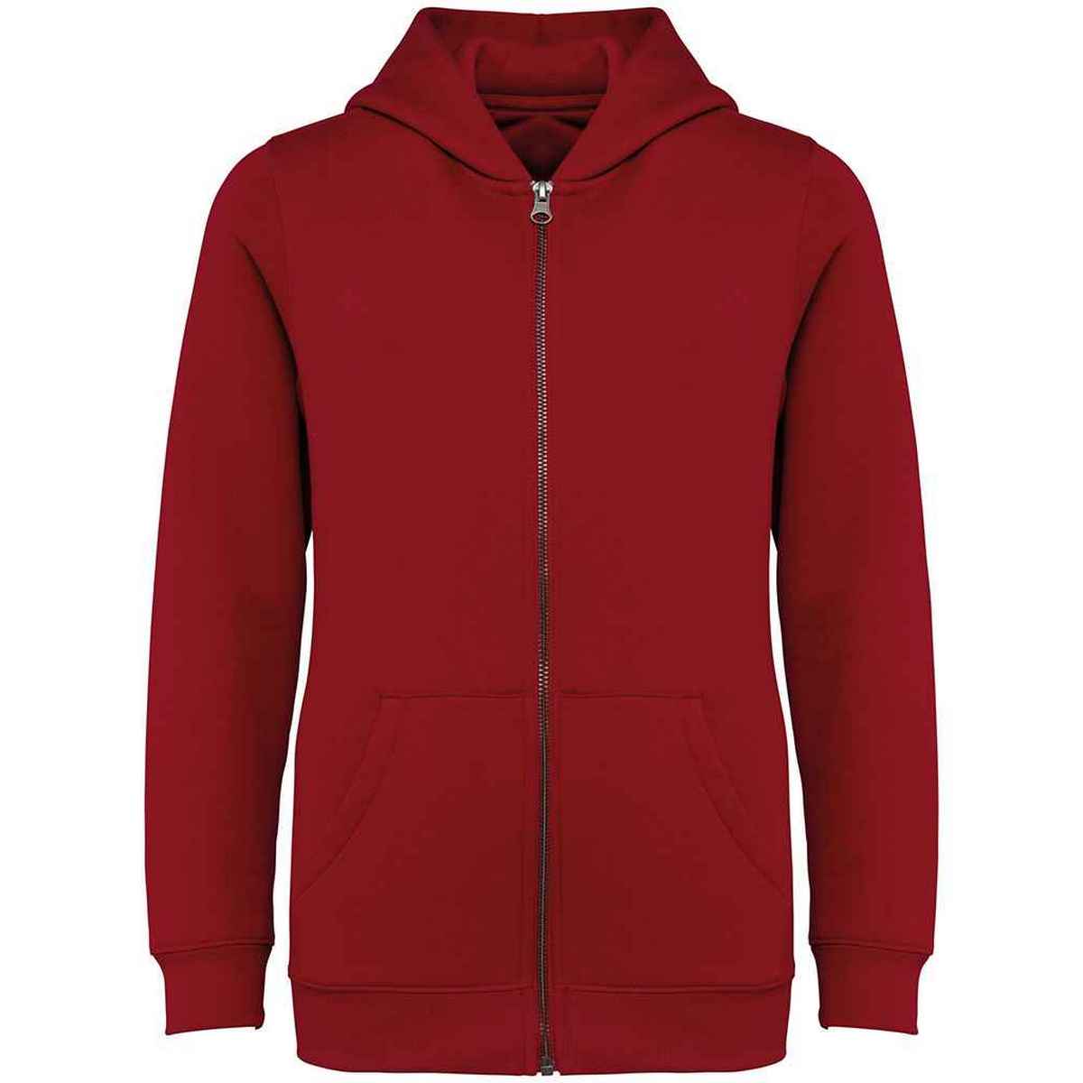 Hibiscus Red - Front - Native Spirit Childrens-Kids Full Zip Hoodie