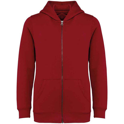 Hibiscus Red - Front - Native Spirit Childrens-Kids Full Zip Hoodie