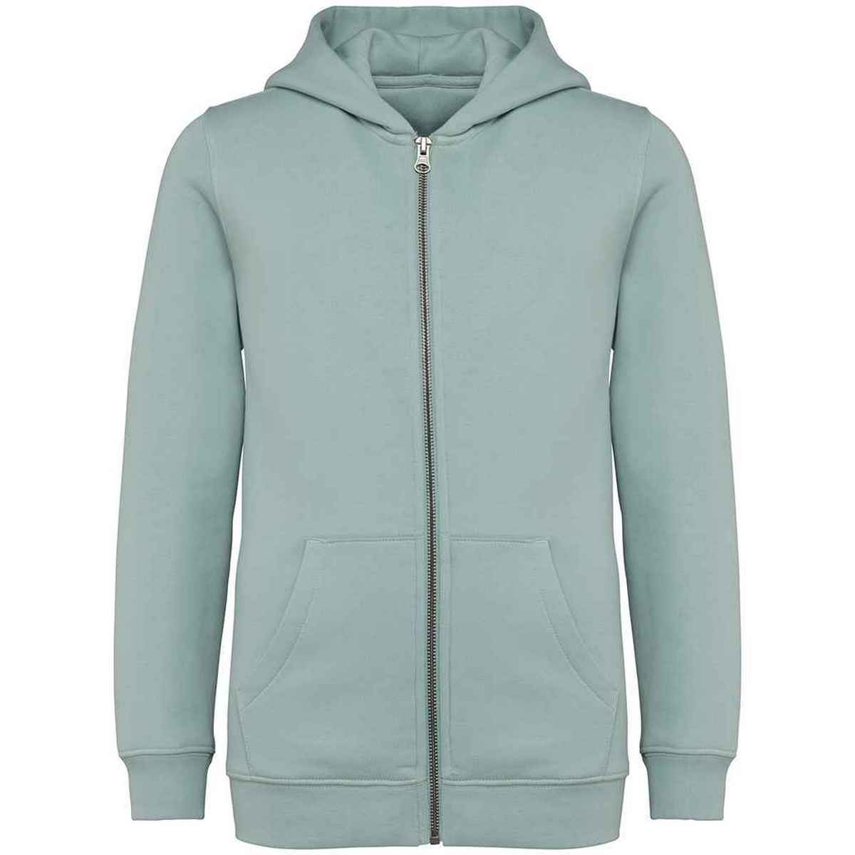 Jade Green - Front - Native Spirit Childrens-Kids Full Zip Hoodie