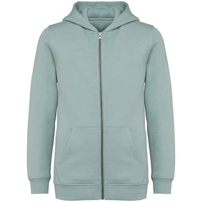 Jade Green - Front - Native Spirit Childrens-Kids Full Zip Hoodie