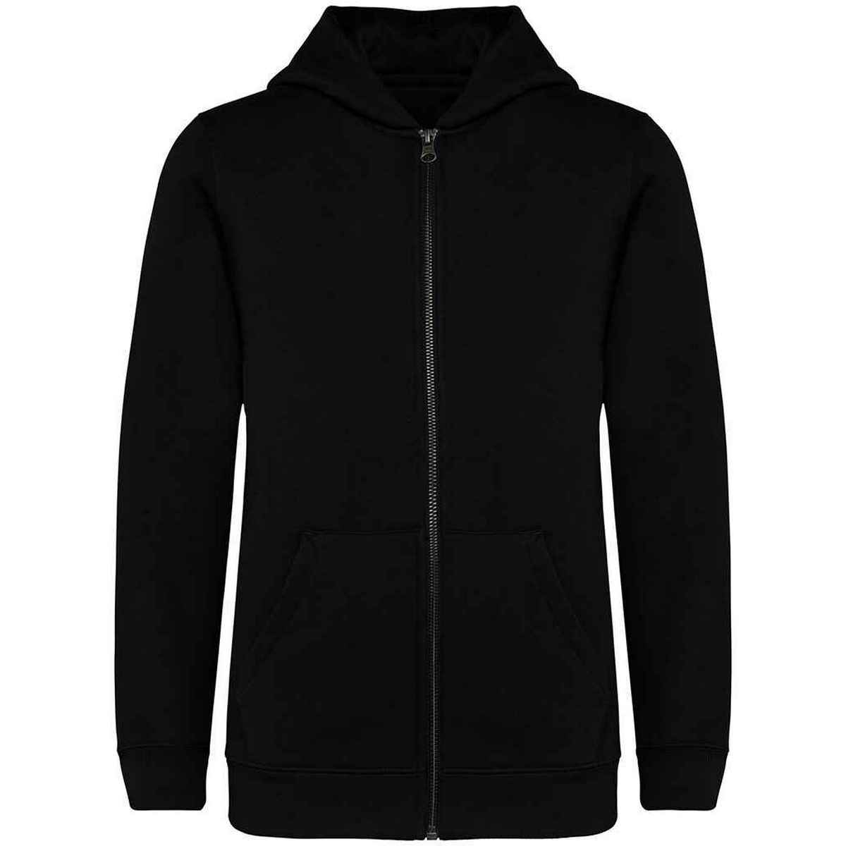 Black - Front - Native Spirit Childrens-Kids Full Zip Hoodie