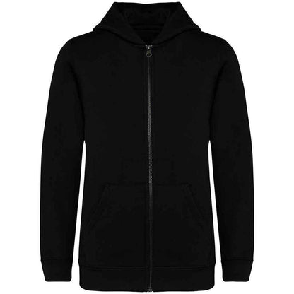 Black - Front - Native Spirit Childrens-Kids Full Zip Hoodie