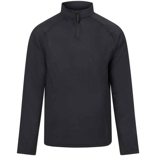 Jet Black - Front - Awdis Mens Lightweight Quarter Zip Active Top